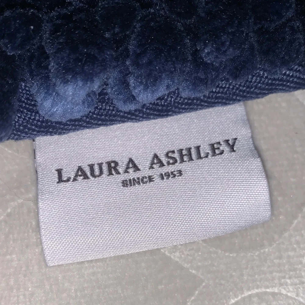 NWOT Plush Thick Laura Ashley Cobalt Blue Chenille Bath Rug 32x20 inches